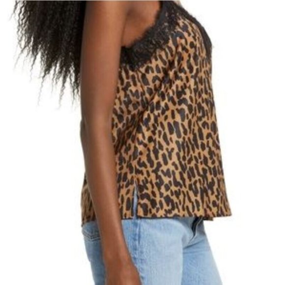 BP Women's Lace Trim Satin Camisole Top In Tan Dale Dashed Spots Small MSRP $39 - Picture 3 of 5